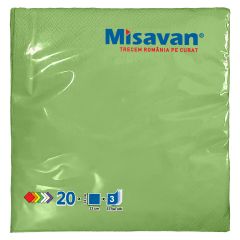 Misavan Servetele de Masa Verde-Fistic 20/set 33x33 3 str