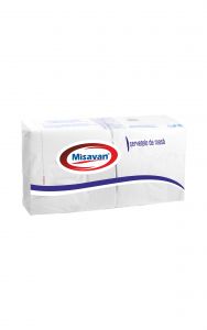 Servetele masa Misavan, 33*33cm, 2 straturi, 250 buc/ set, WHITE