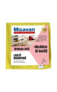 Laveta microfibra Misavan Professional Intreaga casa, 40*40cm, 10 buc/set, galben